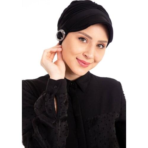 Womens Outer Bone Buckled Hat muslim quality fabric trend daily wear fashion does not flow, does not stick, stays full