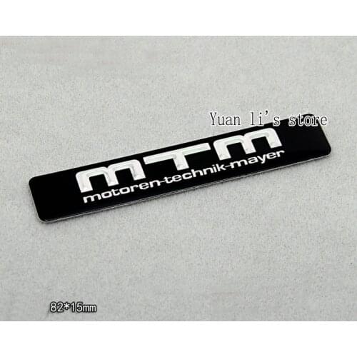 1X Car Metal Emblem Badge MTM car emblem stick black 82*15mm
