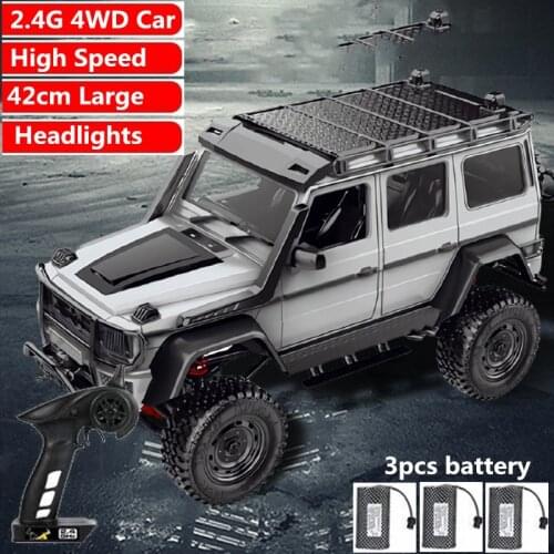 2.4G 4WD High Speed Remote Control Racing Car Bigfoot 42cm Large Size DIY Car Door can Open Flash Headlight Shockproof Alloy Toy