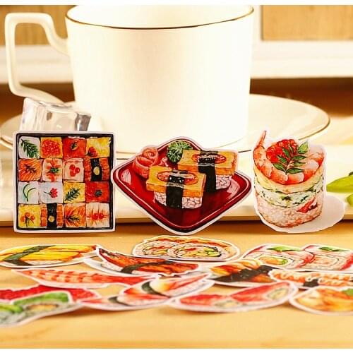 20pcs Creative cute kawaii self-made Sushi food scrapbooking stickers /decorative sticker /DIY craft photo albums
