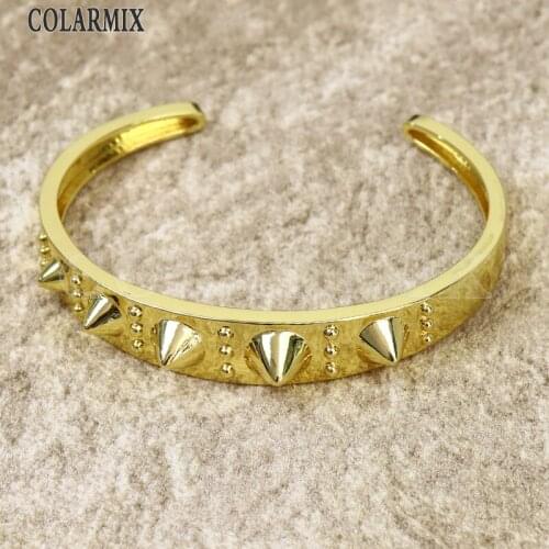 3 Pcs New design Punk jewelry bangle metal Bangle Gold color zircon Jewelry charms Bracelet Gold color Women bangle 31409