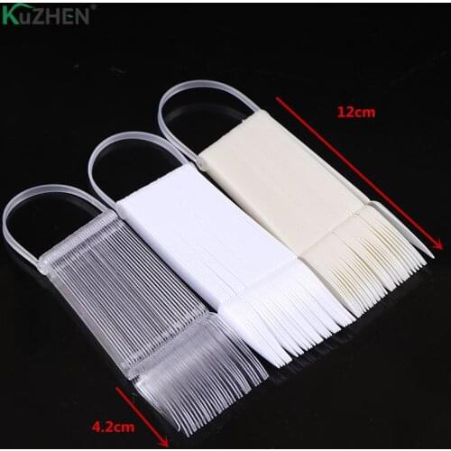 32 Tips Nail Swatch Polish Stand Tips Practice Manicure Tools Fan-shaped Clear Nature Black False Tips For Nail Art Display