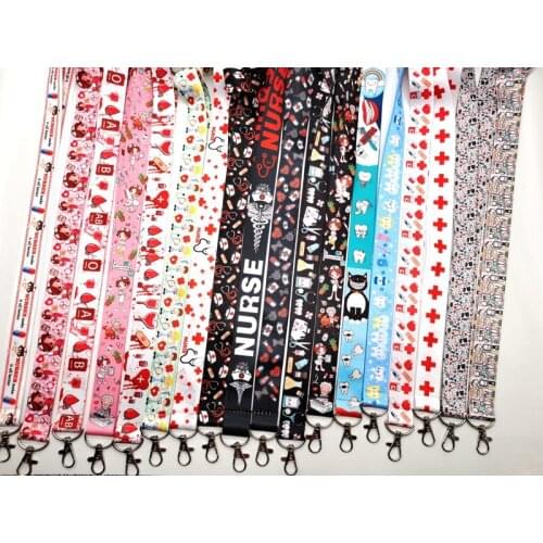50 pcs Doctors nurse Neck Strap Lanyards Badge Holder Rope Pendant Key Chain Accessorie