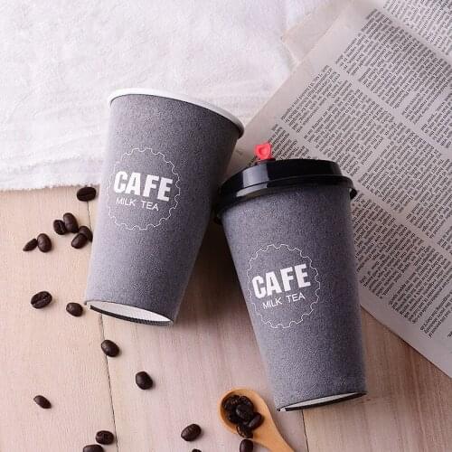 50pcs High quality thicken foam disposable coffee cup 16oz 500ml wedding party love new hot drink insulation paper cup with lid
