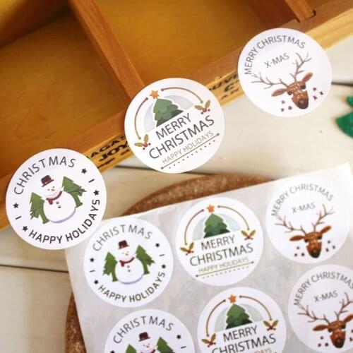 90pcs Merry Christmas Seal Stickers Snowman Labels DIY Xmas Gift Box Stickers