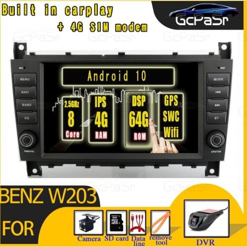 IPS Android 10 Car DVD Multimedia Player For Mercedes Benz W203 W209 W219 W169 A160 C180 C200 C230 C240 CLK200 CLK22 radio stere