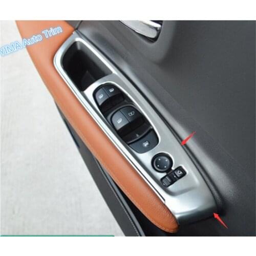 Lapetus Car Styling Inner Door Armrest Window Lift Button Trim 4 Pcs Fit For Renault Koleos 2017 - 2020 / 2 Color For Choice