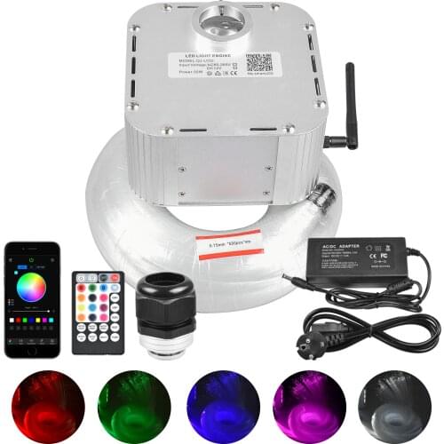 Bluetooth App Control 32W RGBW Twinkle Fiber Optic ceiling lights kit-0.75mm*550pcs*4m