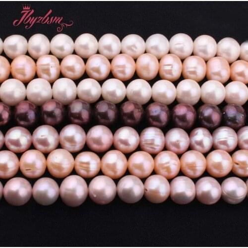 10-10.5mm Nearround Cultured Freshwater Pearl Beads Natural Stone Beads For DIY Necklace Bracelet Jewelry Making15"Free Shipping