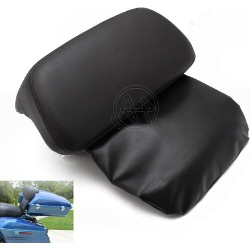 Black Motorcycle Seat Backrest Trunk Razor Chopped Tour-Pak Backrest Pad For Harley Touring Tri Glide FLHR FLTR 2014-2019 2018