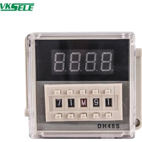 DH48S 1Z 0.1s to 99h 12V 24V 36V 48V 110V 220V 380V Digital repeat cycle timer relay