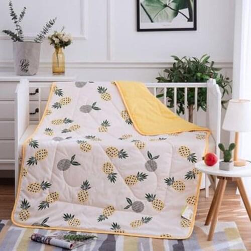 Childrens baby cartoon air conditioning quilt summer quilt washed cotton bed cover soft breathable blanket thin quilt