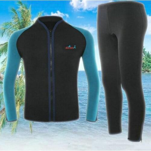 2MM Neoprene Long Sleeve Wetsuits Men Two Piece Wetsuit Scuba Diving Suit Snorkeling Shirts +Pants Winter Swim Surf WetSuitssuit