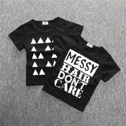 Hooyi Summer Fashion Baby Boy T-Shirts Print Children Tops 100% Cotton Kid Clothes Girl Tees Kids T Shirt Jerseys 70 80 90 100