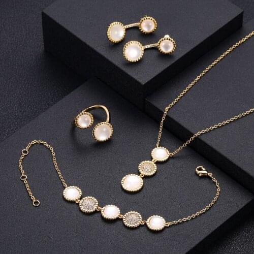 Jankelly Nigeria 4pcs Bridal Zirconia Jewelry Sets For Women Party, Luxury Dubai Nigeria CZ Crystal Wedding Jewelry Sets