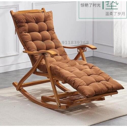 Rocking chair easy chair household elderly bamboo folding deck chair balcony bamboo leisure adult nap chair bamboo rocking chair