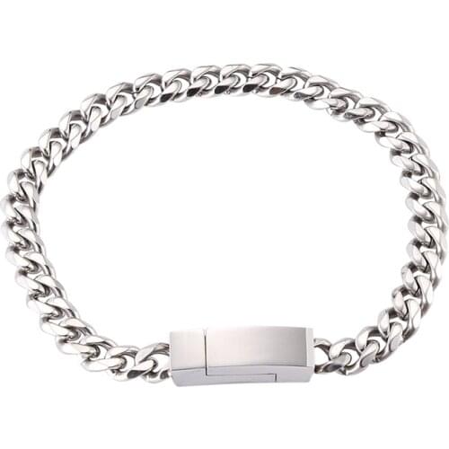 Fashion Chain Bracelet for Men Link Chain Stainless Steel Mens Bracelet Wrist Band Classic Jewelry GS0057