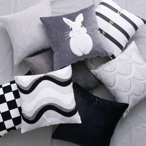 Cartoon rabbit Easter Day Decoration Soft Home Decorative Pillow Cover Pure Pillow Case Corduroy Velvet Cushion Cover 45x45 cm