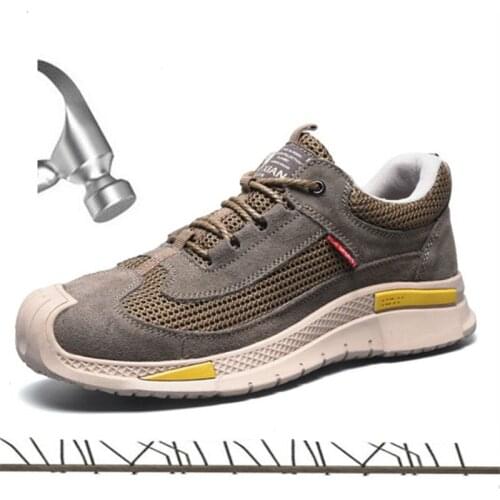 Mens Outdoor Construction Steel Toe Cap Indestructible Work Shoes Men Boots Puncture Proof Safety Shoes Fashion Sneaker