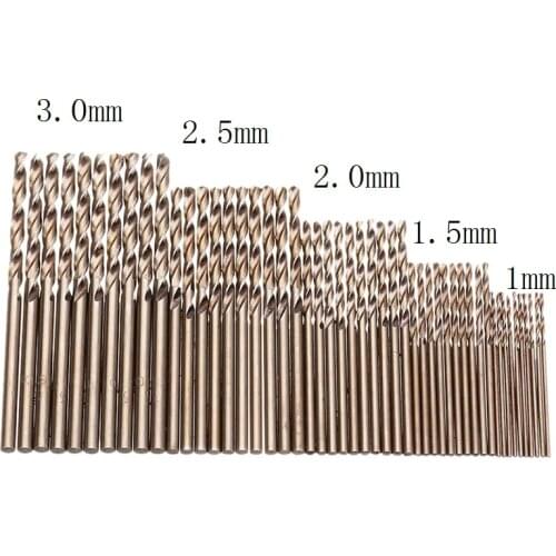 50Pcs Titanium Coated Drill Bits Set HSS High Speed Steel Drill Bits Set Tool High Quality Hand Tools Set 1/1.5/2/2.5/3mm