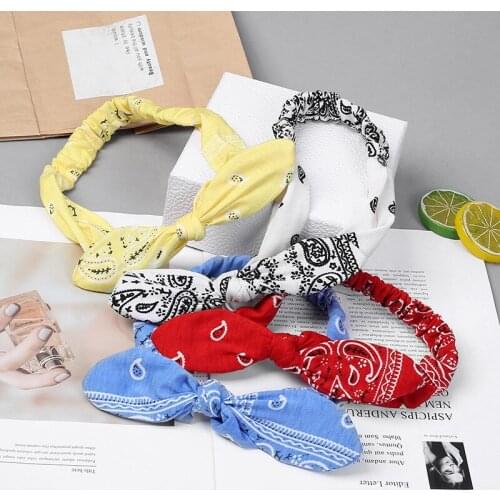 New Women Suede Soft Solid Print Headbands Vintage Cross Knot Elastic Hairbands Bandanas Girls Bands Accessories