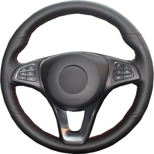 Hand Sewing Car Steering Wheel Wrap For Mercedes-Benz Vito III ( W447 ) 2015 2016 2017 2018 - 2020 Braid on the Steering wheel