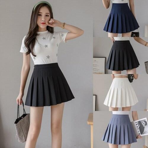Anti-Wrinkle Pleated Skirt Skirt Womens Summer Korean Style High Waist Autumn and Winter jk New Black A- Line Student Skirt