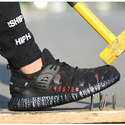 36-48 Unisex Steel Toe Safety Boots Indestructible Ryder Shoes Men Sneakers Light Breathable Sneakers Work Safety Shoes 2019