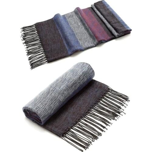 2020 New Scarf Mens Long Silk Thick Warm Winter Scarf Men Fashion Casual Wool Cashmere Plaid Tassel Scarf, EDP001