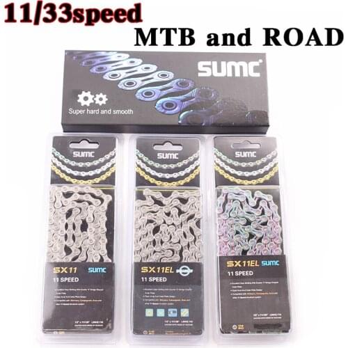 SUMC Bike Chain SX11EL SX11 SX11SL For M7000 M8000 11 22 33 Speed MTB Mountain Road Bicycle-Chain Titanium Bicycle Accessories