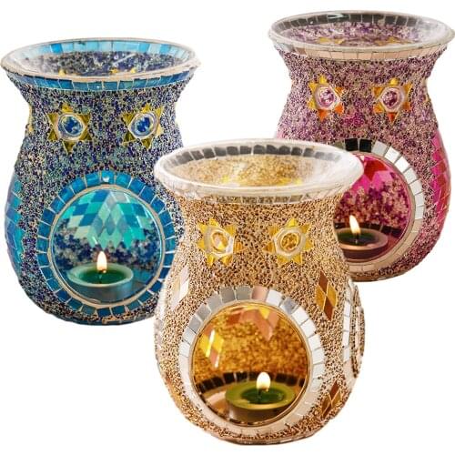 Turkish Colorful Aromatherapy Table Lamp Glass Material Vintage Home Dining Table Exquisite Decor For Home Office