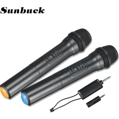 SUNBUCK Universal VHF Wireless Handheld Microphone with Receiver for Karaoke/Business Meeting Portable Microphones
