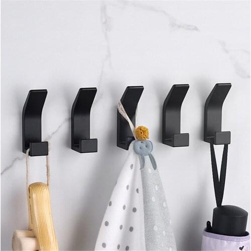 Bathroom Towel Rack Aluminum Robe Coat Hook Row Hooks Keys Bags Holder Sundries Hanger Bathroom Accessories