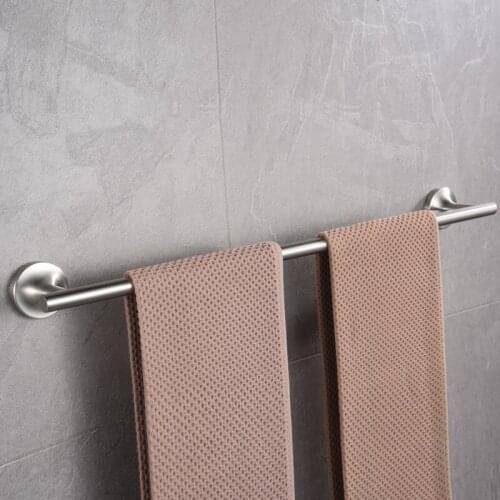 Bathroom 304 stainless steel brushed matte towel single rod bathroom hanging towel rack bath towel rack single rod bathroom hard