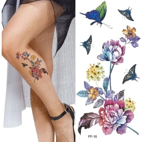 Waterproof temporary tattoo water transfer butterfly flower stickers beauty health body arm art women girl female sexy makeup