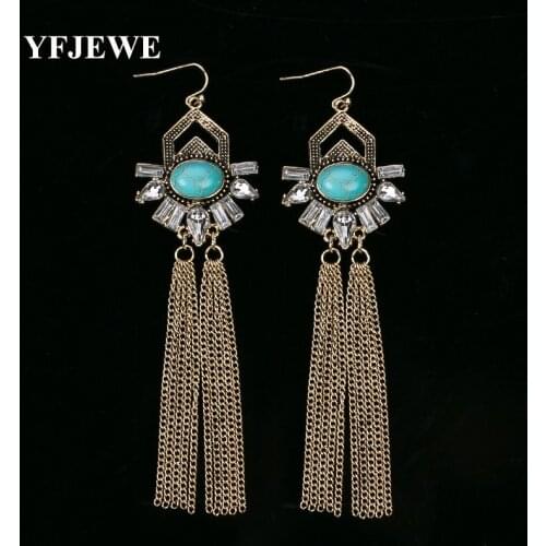 YFJEWE Design Fashion Crystal Earrings For Women Wholesale Vintage Statement Pendientes Dangle Earrings Jewelry #E332