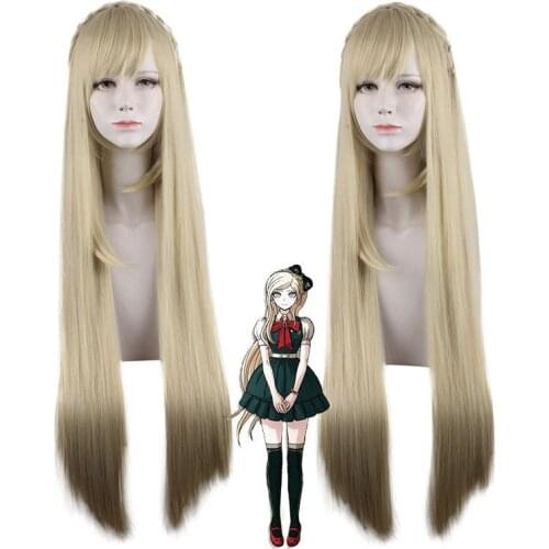 Sonia Nevermind Women Long Wig Cream Color Wig Anime Danganronpa Cosplay Hair Synthetic Cosplay Wig 100cm