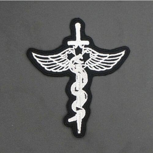 SNAKE WING sword Embroidered punk biker Patches Clothes Stickers Apparel Accessories Badge