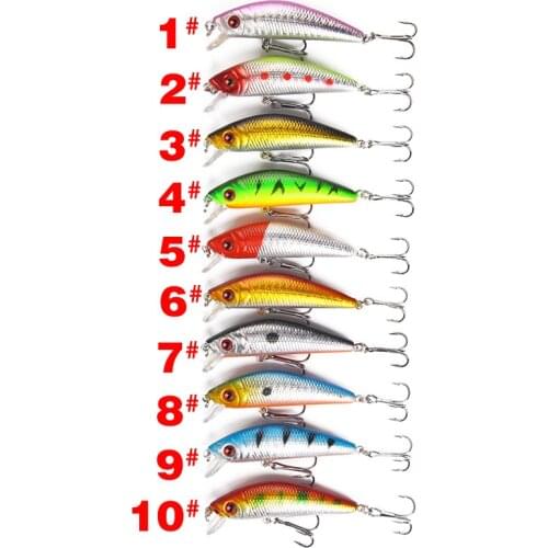 10PCS/lot Minnow Fishing Lures 7cm 8.5g Artificial Wobblers Plastic Baits Diving 0.5-1.5m Fish Wobbler Tackle
