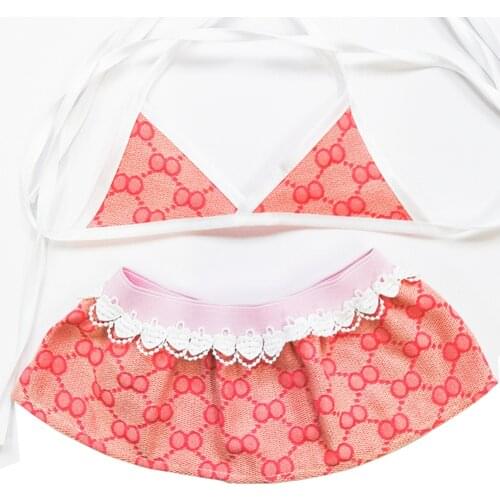 2Pcs Cute Summer Dog Bikini Swimsuit Doggie Sundress Cat Puppy Beach Dress Pet Clothes for Small Dogs Cats Dog Clothes Summer