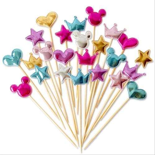 3000pc Handmade Lovely Pink Heart Cupcake PU Topper Girl baby shower decoration Party Supplies Birthday Wedding Decoration