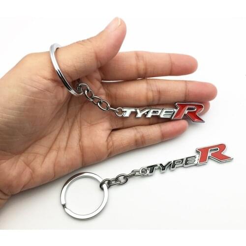 Car styling KeyRing keychain Type R Typer logo For Honda City CR-V XR-V HR-V Accord FIT Jazz Stream Crider Greiz CIVIC Spirior