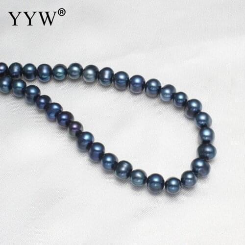 Natural Blue Rice DIY Pearl Loose Beads 7-8mm Fashion Freshwater Loose Pearl Beads Necklace Bracelat Jewelry Making
