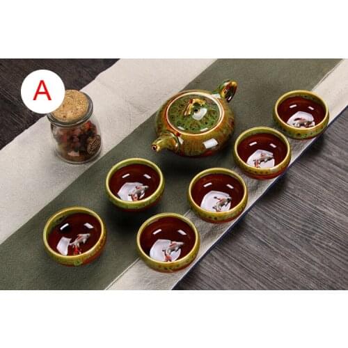 7 pcs tea sets 6 tea cups and 1 tea pot, China porcelain Kung Fu teaset