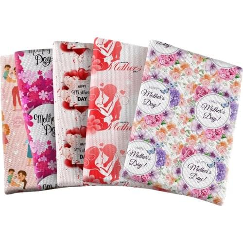 Mother Day Love Mum Pattern Printed Bullet Textured Liverpool Patchwork Tissue Kids home textile 50*145cm