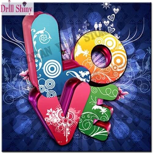 DIY Diamond Paintings Modern Mural Paintings for the Living Room "LOVE" Oil Painting Diamond Embroidered Mosaic Cross Stitch