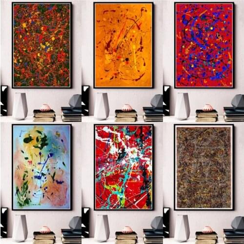 Jackson Pollock Abstract Canvas Painting Posters And Prints Wall Pictures For Living Room Vintage Poster Decorative Home Decor