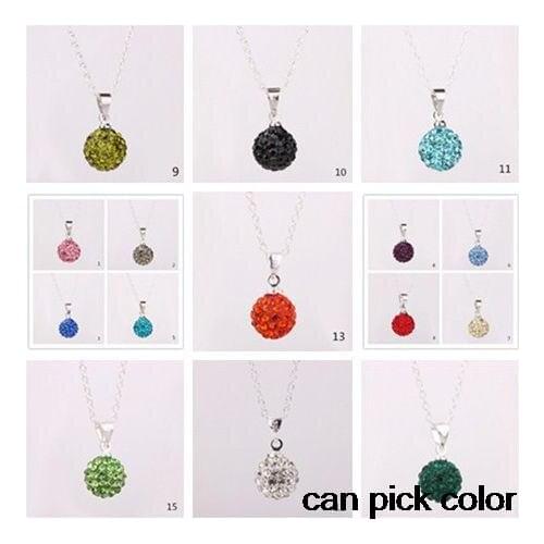 Ged2ing mixed Fashion Micro Pave CZ clay women gift Pendant Silver Plated Chain crystal Necklace