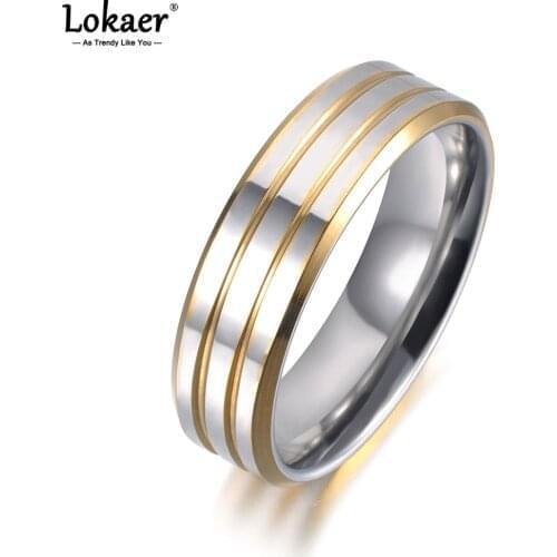 Lokaer Fashion Neo-Gothic Gold Color Stainless Steel Rings For Women Men Hiphop/Rock Party Ring Jewelry Anneau R19045