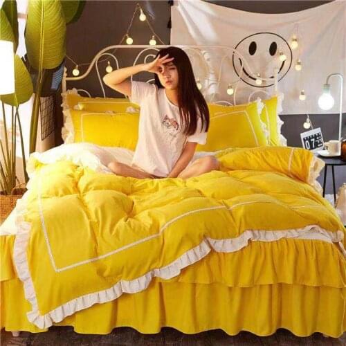 Princess style bed set of 4 bedding including quilt cover bedspreads pillowcase quilt sheets set sheets